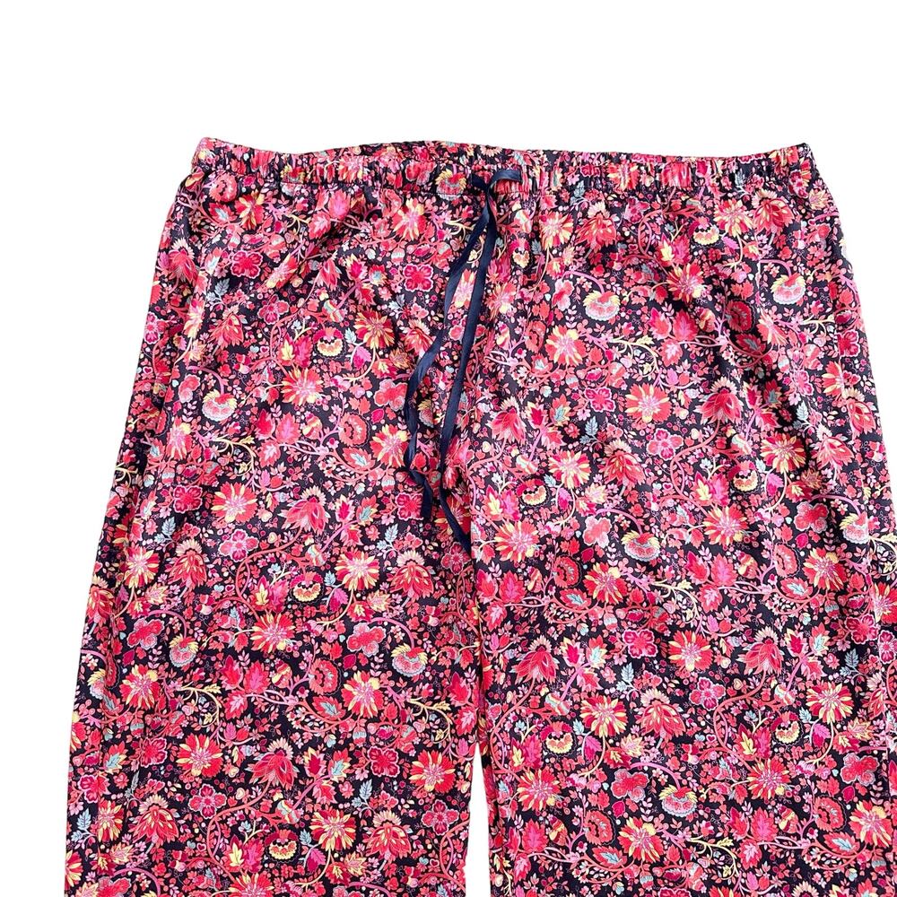 Cacique Plus High Rise Wide Leg Hot Pink Floral Satin Print Pajama Pants 26/28 - Picture 3 of 9